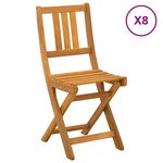 vidaXL Chaises de bistrot d'extérieur 8 Pièces Naturel 40 x 42 x 85 cm