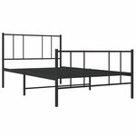 vidaXL Cadre de lit métal sans matelas avec pied de lit noir 80x200 cm