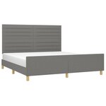 vidaXL Cadre de lit sans matelas gris foncé 180x200 cm tissu