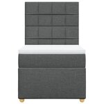 vidaXL Sommier à lattes de lit avec matelas Gris foncé 100x200cm Tissu