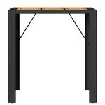 vidaXL Table de bar de jardin et dessus en bois acacia résine tressée