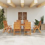 vidaXL Ensemble de salle à manger pour jardin 7 Pièces Marron