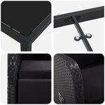 vidaXL Ensemble de 5 Pièces de Salle à Manger de Jardin avec Coussins Noir Poly Rattan