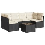 vidaXL Salon de jardin 7 Pièces avec coussins noir résine tressée