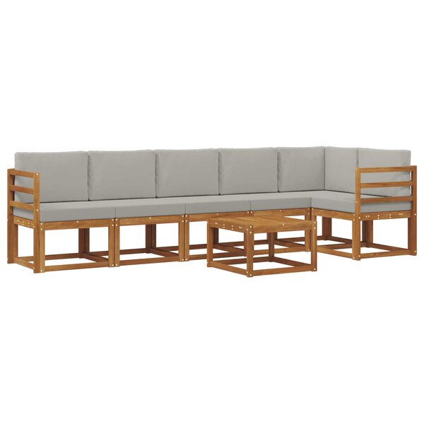 vidaXL Ensemble de canapés d'extérieur 7 pc Gris Naturel et Clair