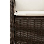 vidaXL Ensemble à manger de jardin 3 Pièces et coussins marron poly rotin