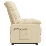vidaXL Fauteuil électrique de massage Crème Tissu