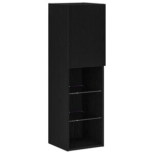 vidaXL Ensemble meuble TV Montage mural Chêne noir 30 5 x 30 x 102 cm