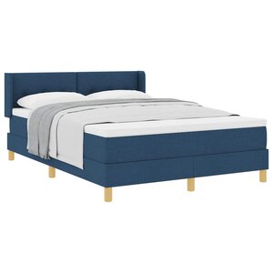 vidaXL Lit à ressorts avec matelas Bleu 200 x 160 cm tissu