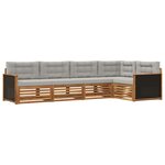 vidaXL Ensemble de canapés d'extérieur 5 pc Naturel et gris clair