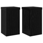 vidaXL Support de Plante 2 Pièces Chêne noir 10 x 10 x 18 cm