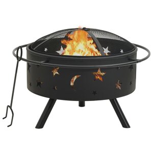 vidaXL Foyer avec tisonnier 76 cm XXL Acier