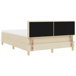 vidaXL Lit à ressorts avec coussin Crème 140 x 190 cm tissu