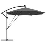 vidaXL Parasol banane à mât déporté Anthracite 294 x 294 x 248 cm
