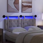 vidaXL Tête de lit suspendue Avec lumière LED Gris clair Velours