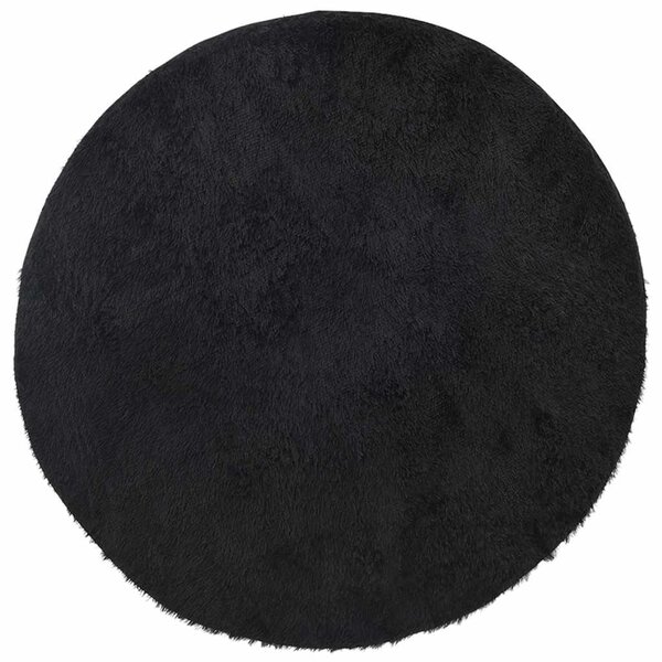 vidaXL Tapis shaggy à poils longs NAVARRA noir 240x240 cm polyester
