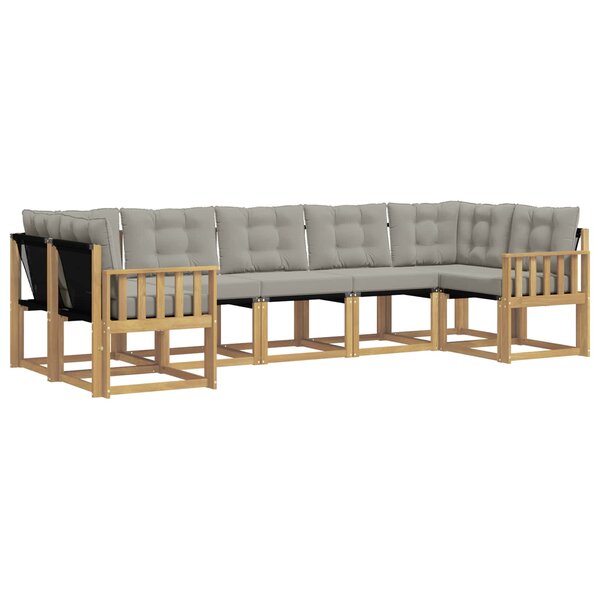 vidaXL Ensemble de canapés d'extérieur 7 pc Blanc et gris clair