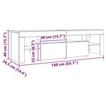 vidaXL Meuble TV avec lumières LED Chêne marron 140x36 5x40 cm