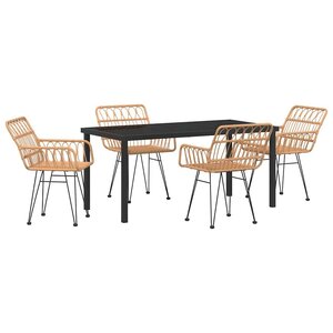 vidaXL Ensemble de salle à manger pour jardin 5 Pièces Marron