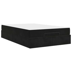 vidaXL Cadre de lit avec matelas Noir 120 x 200 cm Velours