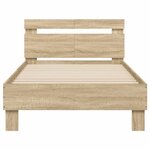 vidaXL Cadre de lit sans matelas avec tête de lit 100x200 cm