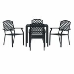 vidaXL Chaises d'extérieur lot de 4 design maillé acier anthracite