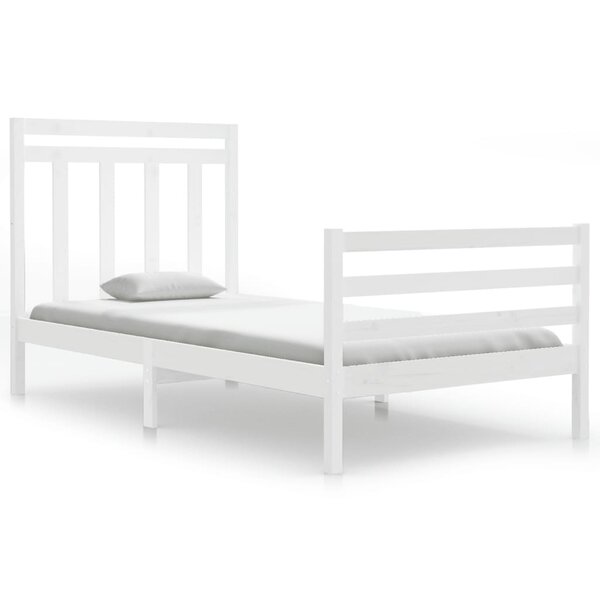 vidaXL Cadre de lit sans matelas blanc 100x200 cm bois massif