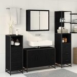 vidaXL Ensemble de mobilier de salle de bain 3 Pièces Chêne noir