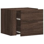 vidaXL Tables de chevet murales 2 Pièces chêne marron 45x30x35 cm