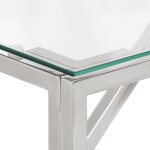 vidaXL Table console argenté acier inoxydable et verre trempé