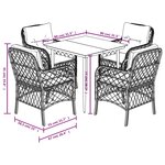 vidaXL Ensemble à manger de jardin coussins 5Pièces Noir Résine tressée