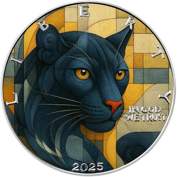 Pièce de monnaie en Argent 1 Dollar g 31.1 (1 oz) Millésime 2025 Picasso Untamed PANTHER