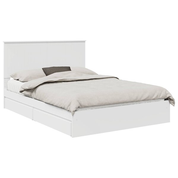 vidaXL Lit de Rangement Blanc 140 x 190 cm Bois d'ingénierie