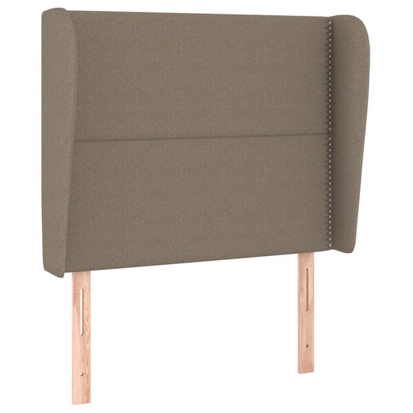 vidaXL Tête de lit avec oreilles Taupe 103x23x118/128 cm Tissu