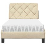 vidaXL Lit avec matelas crème 90x200 cm tissu
