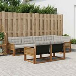 vidaXL Ensemble de canapés d'extérieur 7 pc Naturel et gris clair