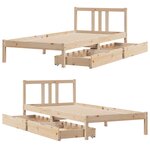 vidaXL Cadre de lit sans matelas 75x190 cm bois de pin massif
