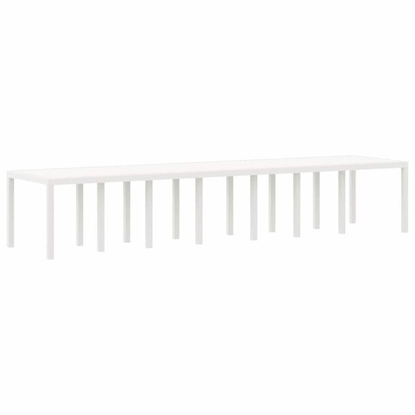 vidaXL Table de jardin pour repas Blanc 400 x 100 x 73 cm polyrotin