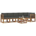 vidaXL Ensemble de canapés d'extérieur 7 pc Naturel et Anthracite