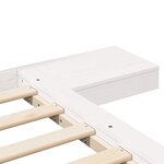 vidaXL Cadre de lit au sol avec tables de nuit blanc 140x200cm en bois massif