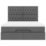 VidaXL Cadre de lit ottoman avec matelas gris foncé 140x190 cm tissu