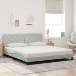 vidaXL Lit avec matelas gris clair 180x200 cm velours