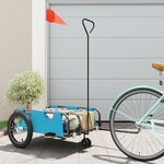 vidaXL Remorque de vélo bleu tissu oxford et fer