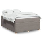 vidaXL Sommier à lattes de lit avec matelas Taupe 140x200 cm Tissu