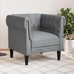 vidaXL Fauteuil Chesterfield Gris clair 78.5 x 74.5 x 74.5 cm tissu