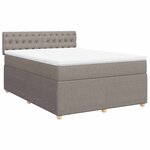vidaXL Sommier à lattes de lit avec matelas Taupe 160x200 cm Tissu