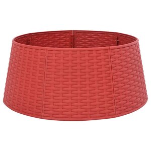 vidaXL Jupe de sapin de Noël rouge Ø56x23 cm plastique