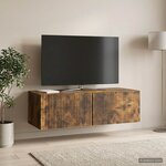 vidaXL Meuble TV mural 98 x 41 x 30 cm Chêne fumé Bois d'ingénierie