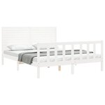 vidaXL Cadre de lit sans matelas blanc 160x200 cm bois de pin massif