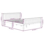 vidaXL Cadre de lit Gris Bois de pin massif 140x200 cm